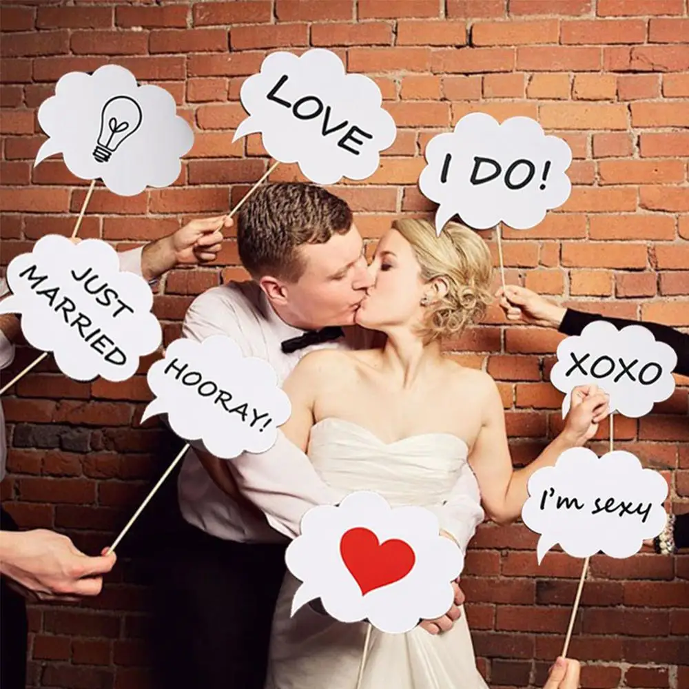 8 шт. белые свадебные фотографии стенд реквизит DIY Губы очки фотобудка сердце
