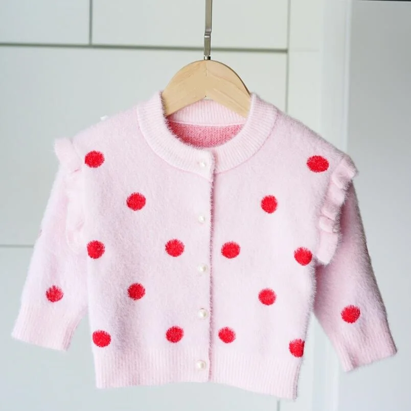 Весенне-осенняя одежда для младенца, вязаное пальто для девочек, свитер для девочек, топы, детские пальто, свитера, кардиган, детская верхняя одежда, JW5017A - Цвет: pink baby sweaters