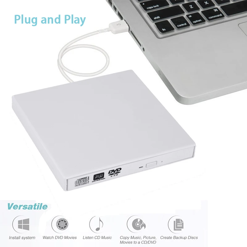 Внешний Usb 2,0 Cd Проигрыватель Dvd ROM Оптический привод Dvd горелка ридер Dvd рекордер для Wind8/8,1/10/Mac
