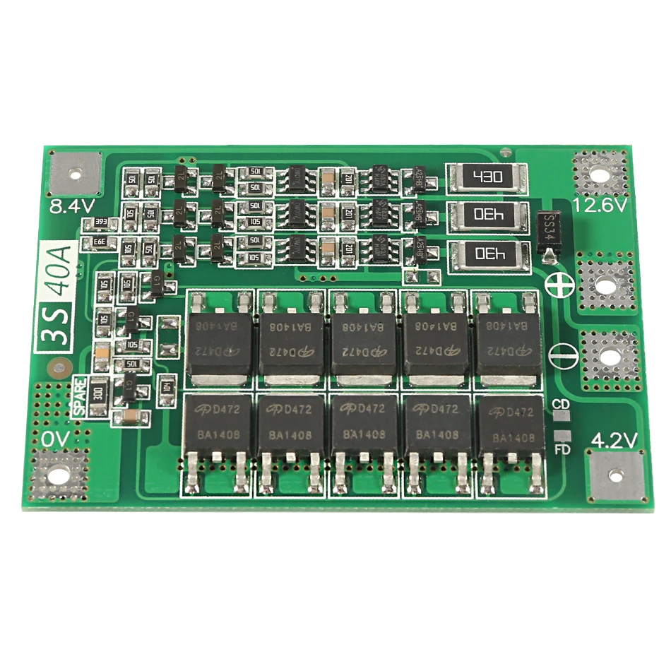 3S 40A BMS 11 1 V 12 6 18650 литиевая батарея Защитная плата с сбалансированной версией для