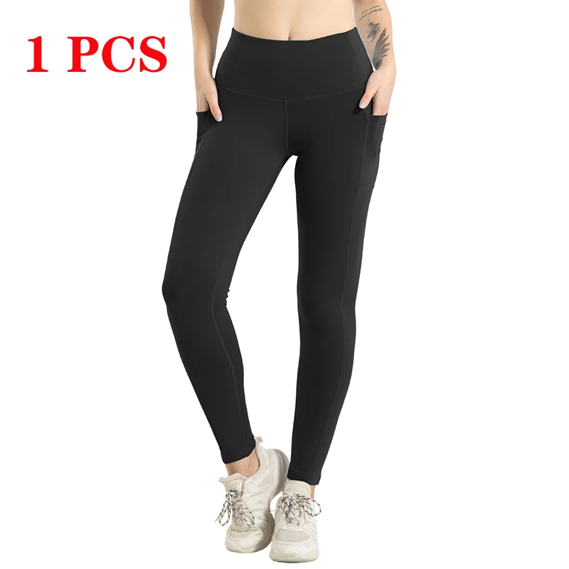 lululemon leggings CHRLEISURE Sexy Solid Fitness Women Leggings Pocket High Waist Tummy Control Sports Leggings Push Up Gym Legging Short Pants thermal leggings Leggings