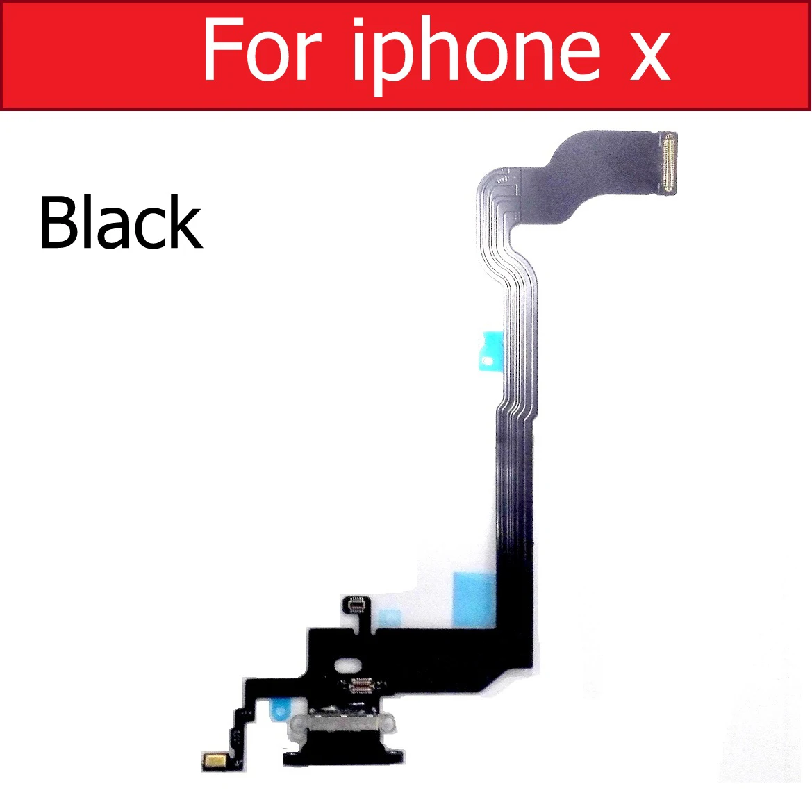 For iphone X Black Usb-микрофон порт зарядное устройство док-станция разъем зарядный гибкий кабель для iPhone 7 8 Plus Xs Max X XR 5C док-станция зарядка гибкое заменяемое - Цвет: For iphone X Black