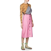 Женская длинная юбка Натуральная овечья кожа мода Натуральная овечья кожа Средняя удлиненная юбка