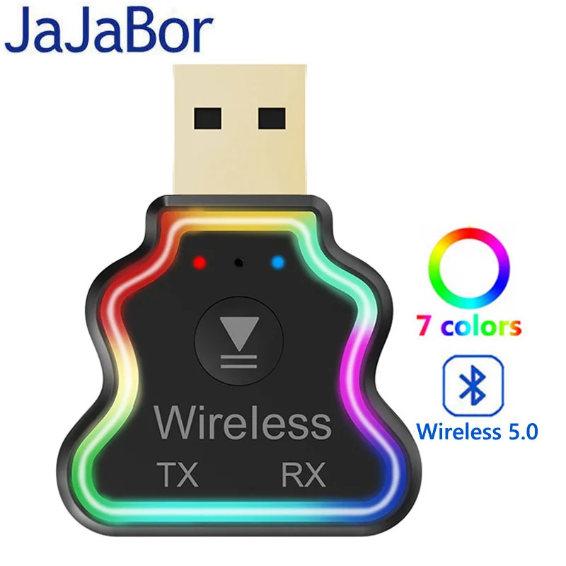 

JaJaBor Bluetooth 5.0 Adapter USB Wireless Transmitter Receiver Handsfree Car Kit AUX Stereo Music Audio Bluetooth Car Adapter