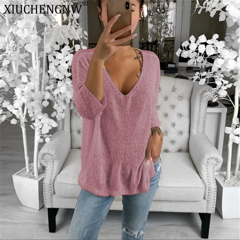 

Sweaters Women Tops Jumpers Short Knit Thin Female White Hollow-Out High-Street Autumn Plus-Size Casual Long-Sleeve Loose Hollow