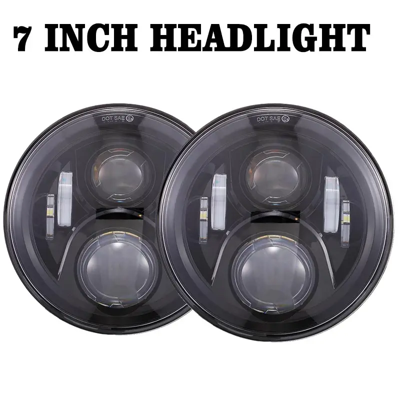 

DOT 7” Round LED Headlight For Suzuki Samurai Lada Niva with High Low Beam DRL Amber Turning Signal Headlamp Replacement