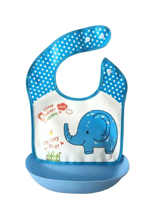 BlueElephant Детский нагрудник для еды, водонепроницаемый, не моется, карман для еды, слюнявчик для ребенка, слюнявчик, кусок ткани, сумка для кормления ребенка - Цвет: BlueElephant