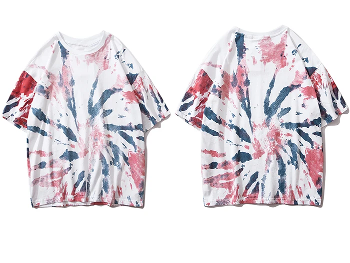Мужские футболки Tie Dye, Повседневная Уличная одежда для тренировок, короткий рукав,, хип-хоп футболка, тонкие хлопковые топы, летние футболки Harajuku