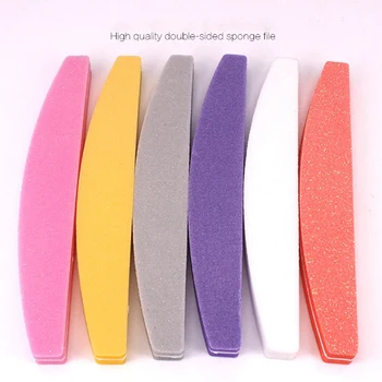 

50Pcs Double-Sided Polishing Washable Sponge Nail Buffer File Salon Nail Set UV Gel Polishing Machine Manikur Tool