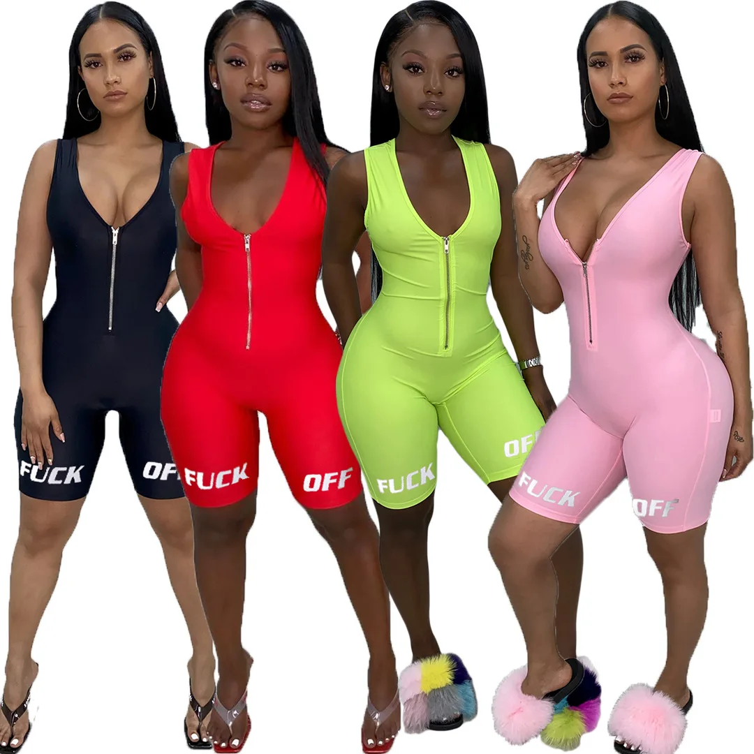 

Bodycon Playsuit Women Wear On Both Sides Sexy Jumpsuit Autumn 2020 Zip Up Party Club Romper Jumpsuits Shorts
