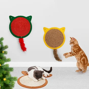 

Cat Scratch Board Retro Wall Painting Decoration Deer Sisal Mat Cute Cat Toys Grind Claw Sleep Cat Mat