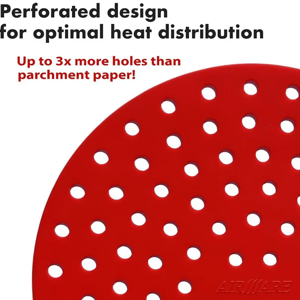 New Air Fryer Liner Silicone Mats Air Fryer Accessories Non-stick Durable Pad Steaming Basket Round Mat Baking Tools