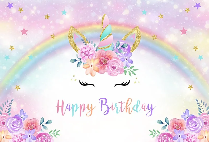 Gấm vóc tuyệt đẹp với Unicorn Background Happy Birthday Full HD chất lượng cao, tải miễn phí