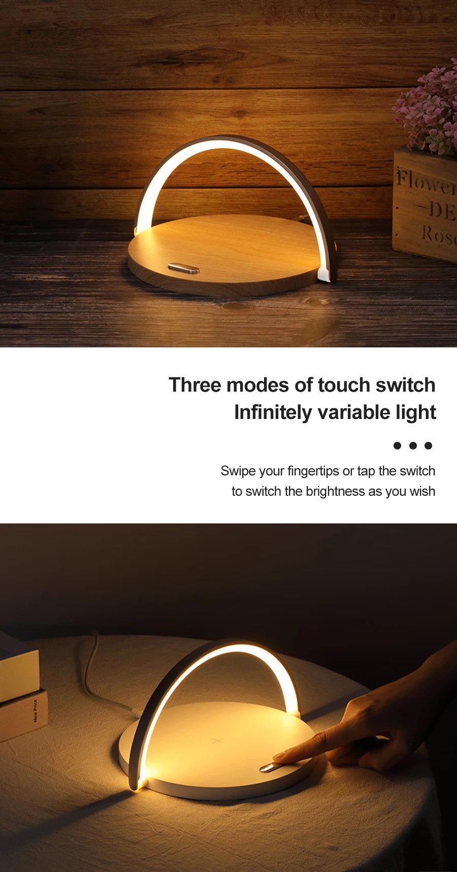 Tanie 10W Qi szybka bezprzewodowa ładowarka lampa stołowa dla iPhone 11 sklep