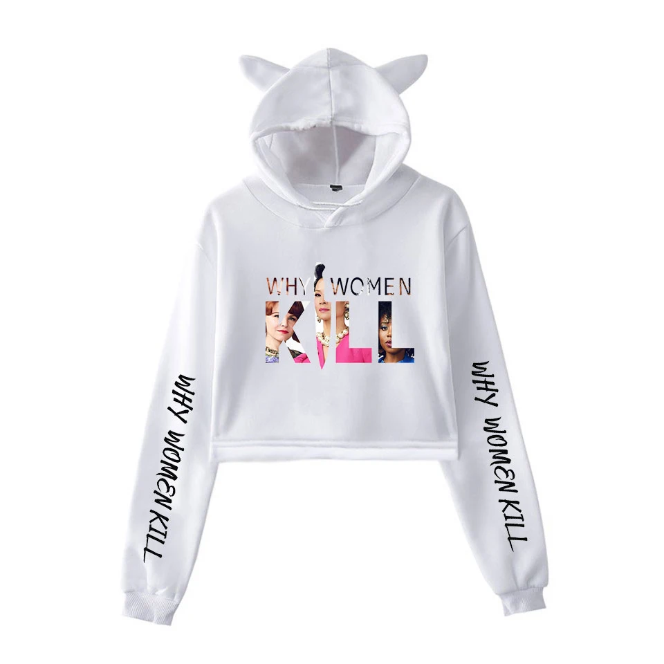 Dodelijke womanWomens Herfst толстовки Толстовка Koreaanse Stijl Kat oren Lange Mouw Trui укороченный Топ Толстовка