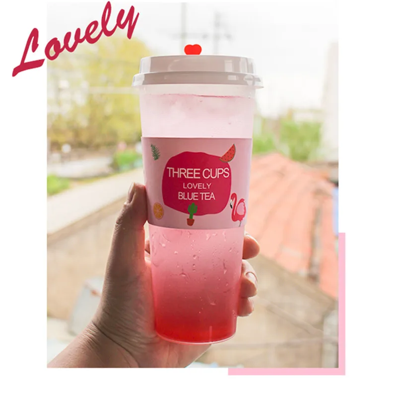 50 шт. прозрачные пластиковые стаканчики для молока чая сока|Одноразовые чашки| |