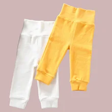 Новые зимние длинные штаны для малышей Хлопковые Штаны с высокой талией для малышей обтягивающие брюки для новорожденных 0-24 месяцев эластичные Pants1-3year для младенцев