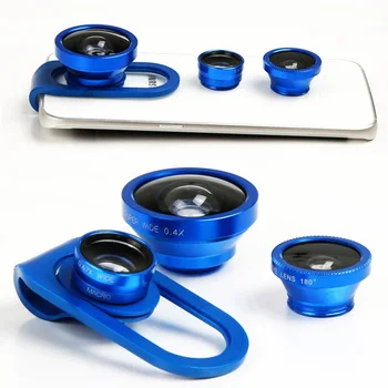 

4 in 1 Phone Lens for Smartphone 0.4X Wide Angle Fish Eye Lens 0.67X Wide with Macro Lens Kits for iPhone for Huawei for Samsung