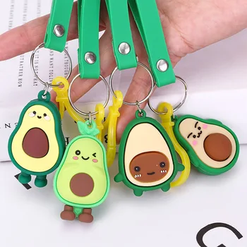 

Couples Keychain Fashion Simulation-Fruit Avocado Smile-shaped 3D Soft-Resin Avocado Key Chains Jewelry Fashion Wedding Party Gi