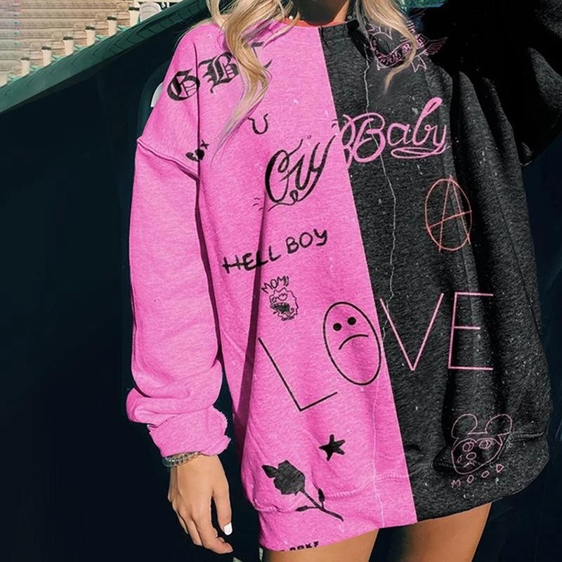 Black and pink sweatshirt Clearance