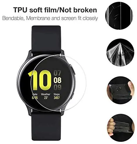 3 шт мягкая ПЭТ-защитная пленка для samsung Galaxy Watch Active 1 2 40 мм 44 мм ультратонкая пленка для полного покрытия