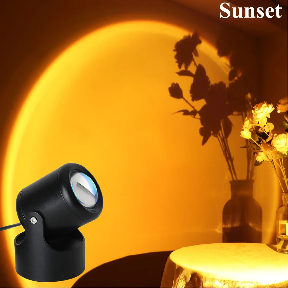 Sunset Projector Night Lights Background Atmosphere Rainbow Lamp Home