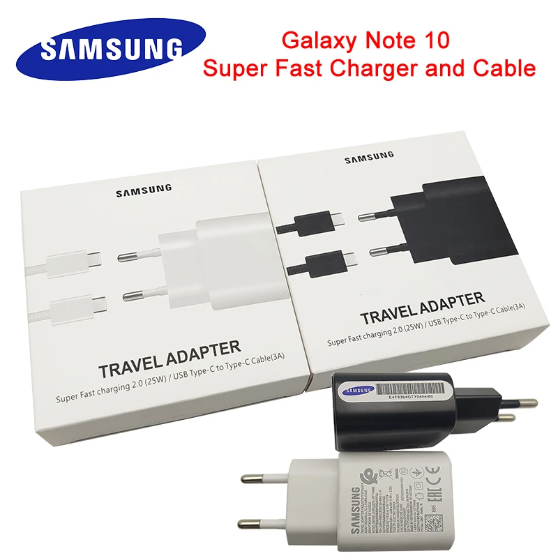 samsung note 10 супер быстрое зарядное устройство ЕС 25 Вт адаптер питания для galaxy note 7 8 9 10 plus s8 s9 s10