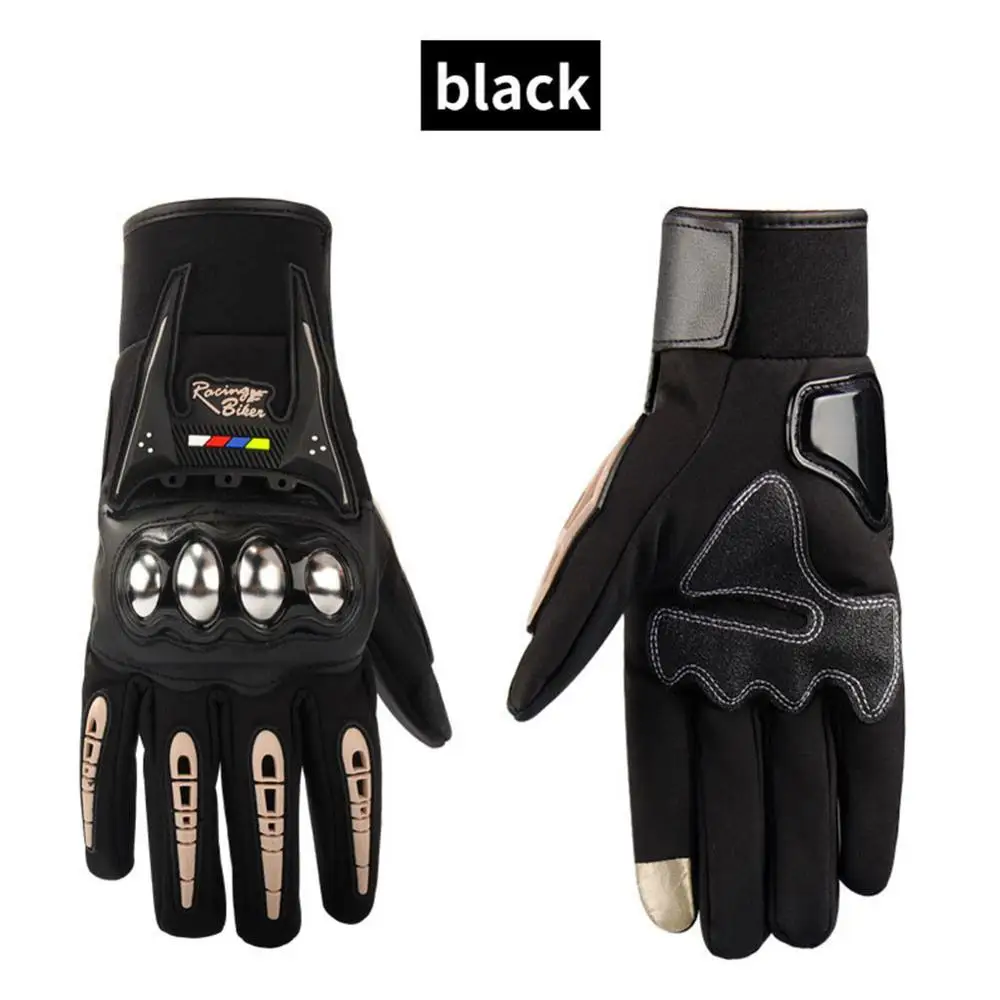 Черный Экран Touch мотоциклетные Перчатки Luva queiro Guantes Luvas de мото Велоспорт Мотокросс перчатки Gant - Цвет: Черный