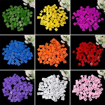

100Pcs Wooden Colourful Scrabble Tiles Mix Letters Varnished Alphabet Scrabbles