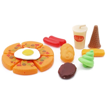 

2019 Cutting Pizza Kitchen Toy Plastic Cook Food Pretend Play House Educational Toys Simulation Tableware Gift for Children