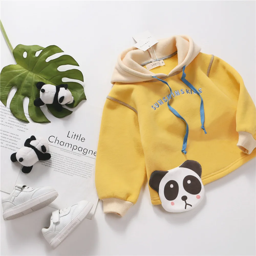 Tonytaobaby/осенне-зимнее платье; новое платье для маленьких мальчиков и девочек; милая бархатная толстовка с клубничкой и пандой; детская толстовка