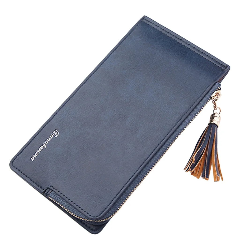 Женская однотонная короткая кожаная Ретро винтажная сумка для карт кошелек