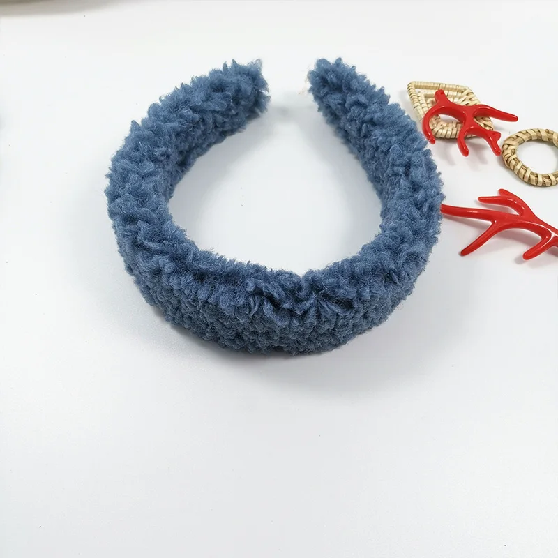 blue Xugar, для девочек, зимние, искусственный мех, кашемир, шиньон, овечья шерсть, меховые ободки для женщин, макияж, обруч для волос, женские аксессуары для волос - Цвет: blue