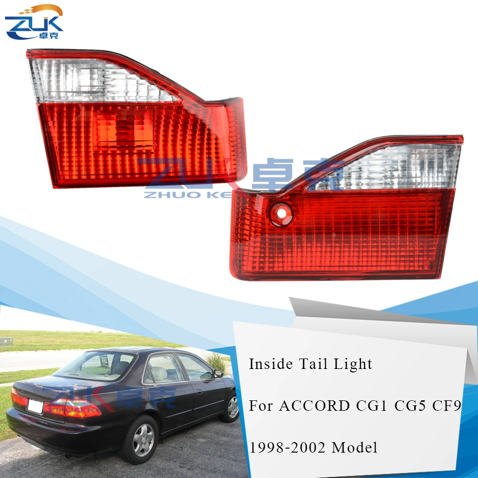 Fits 01-02 Honda Accord 4Dr Sedan JDM Black Tail Brake Lights Lamp W//Trunk Piece