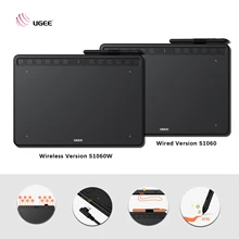 Ugee 10 Inch Grafische Tekening Tablet Met 12 Aanpasbare Sneltoetsen Type-C Interface Bedrade S1060/Draadloze S1060W 8192 Niveaus