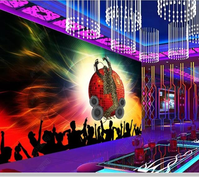 WANGC Papel de parede 3D Bar KTV Disco Fantasy Dance Club - Papel de parede  3D de fundo de home theater de salão legal (248 x 172 cm)