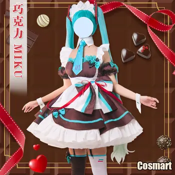 

Vocaloid V Hatsune Miku Chocolate Maid Dress Uniform Cosplay Costume Valentine's Day Dress Halloween Costume For Women 2020 New