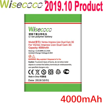 

WISECOCO 4000mAh Battery For Vertex Impress Lion Dual Cam 3G Smartphone Latest Production High Quality Battery+Tracking Number