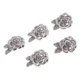 

5Pcs Double Side Filigree Box Clasp Rose Flower Jewelry Connectors DIY Necklace Bracelet Ends Clasps
