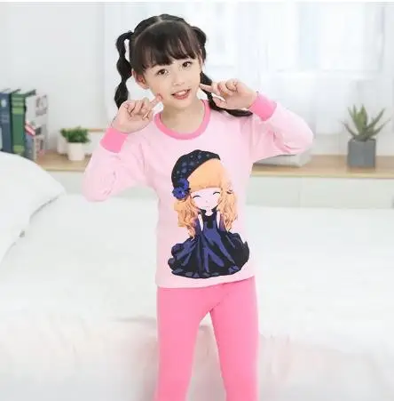 style 29 Детский пижамный комплект; хлопковая зимняя теплая домашняя одежда для маленьких мальчиков и девочек; Пижама с героями мультфильмов; комплект из 2 предметов с длинными рукавами - Цвет: style 29