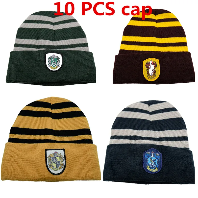 10 PCS Badge cap 10 шт/Партия Костюмы Гермионы шапки Галстуки Носки Гриффиндор шарф Слизерин перчатки Hufflepuff Кепка Когтевран для мужчин и женщин - Цвет: 10 PCS Badge cap