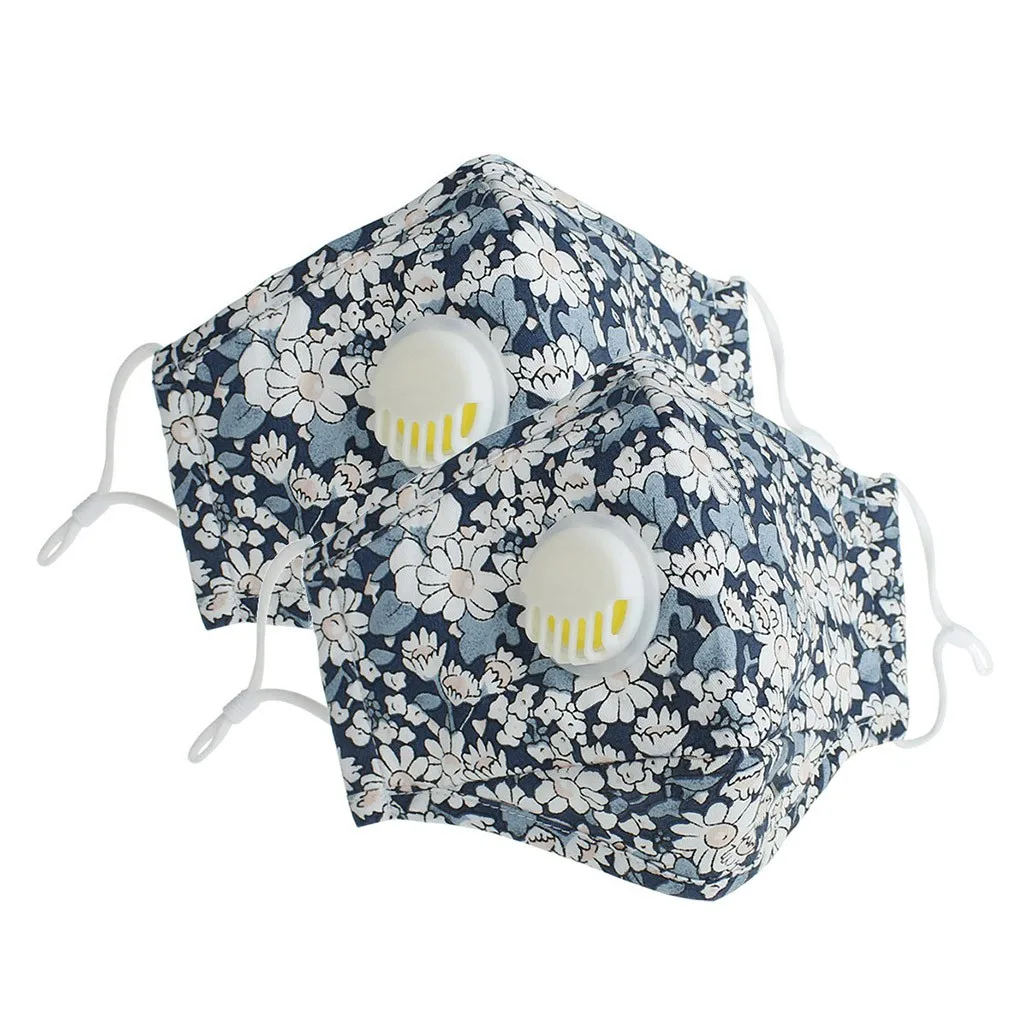 2 шт. модные маски для лица взрослых цветочный ветрозащитный маскарадный