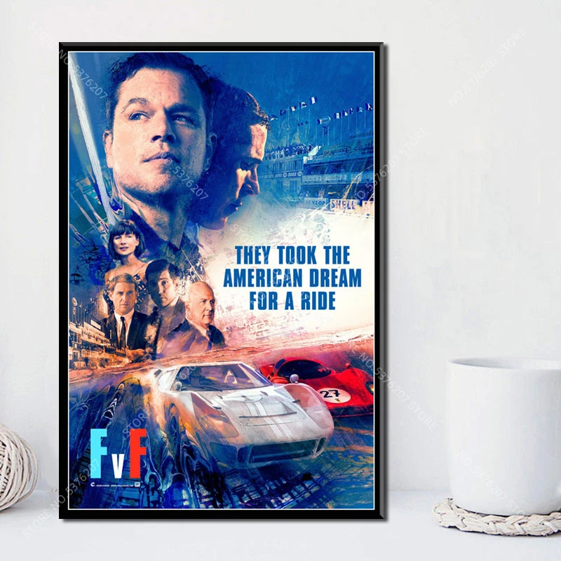 G514 Art Decor Ford V Ferrari Fvf Hot Movie Wall Art Canvas Painting Silk Poster Painting Calligraphy Aliexpress