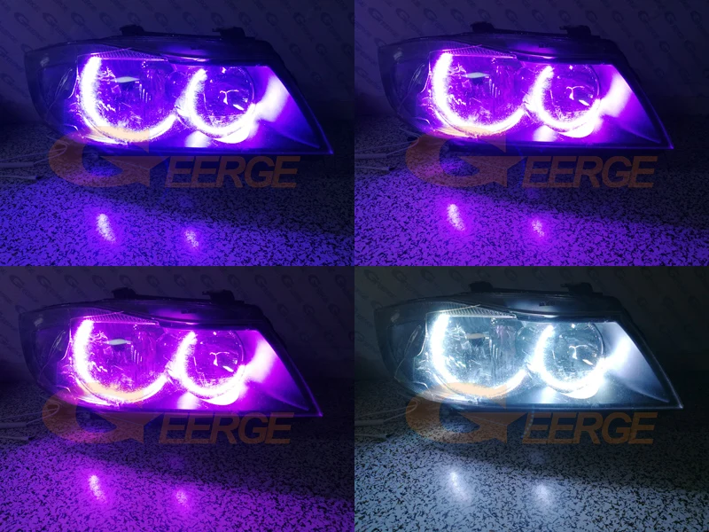 Для BMW E90 E91 saloon 2005 2008 галогенная фара RF remote Bluetooth APP многоцветный c образный стиль RGB