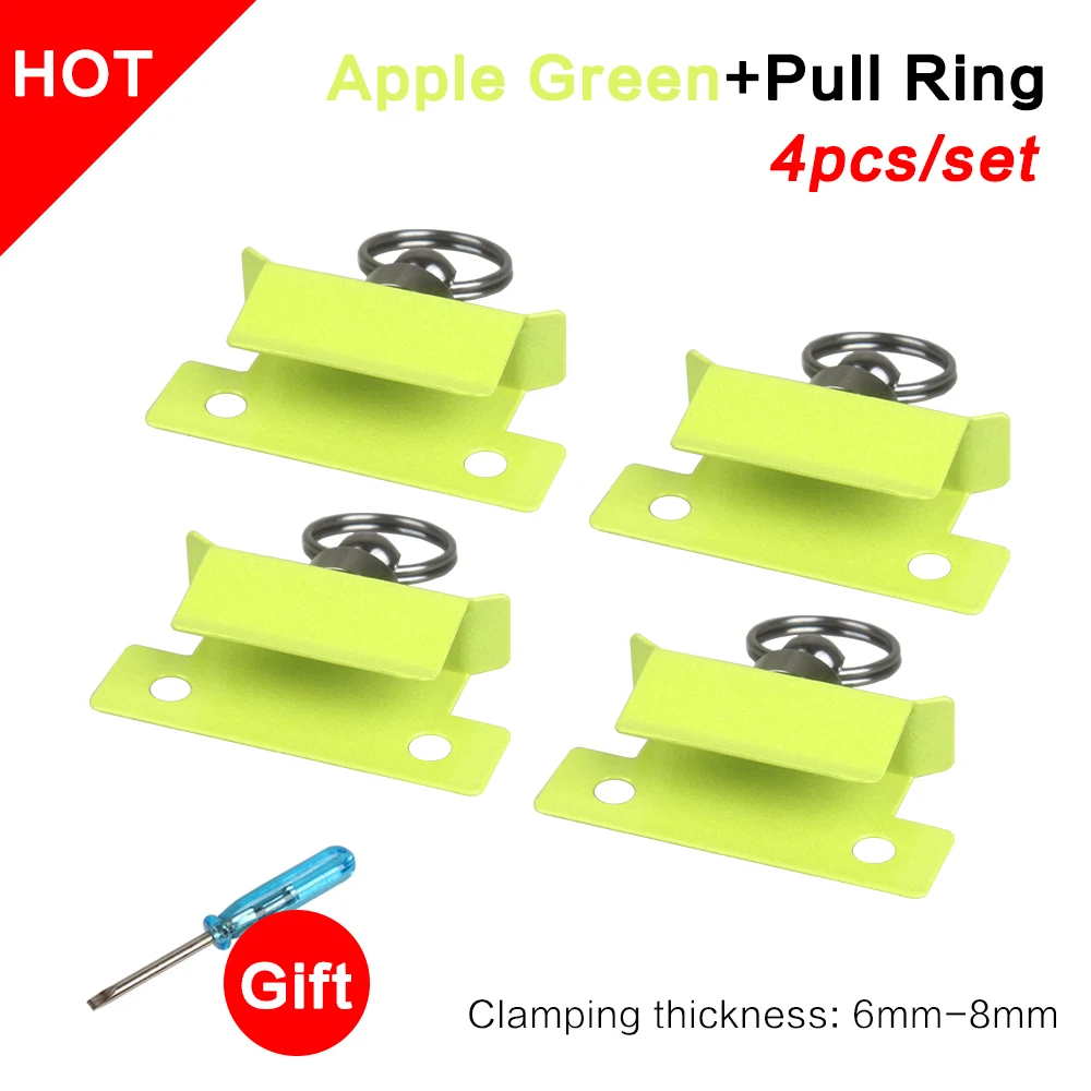 XCR3D 4pcs 3D Printer Parts Heated Bed Glass Platform Retainer Clamp Clip Stainless Steel Plate Holder with Pull Ring Ender 3 3d printer stepper motor 3D Printer Parts & Accessories