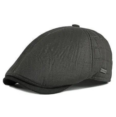 army green XdanqinX, Снэпбэк Кепка для пожилых мужчин, толстые теплые береты, новые зимние бархатные теплые наушники, шапки для мужчин, брендовая Кепка s, британская ретро шапка для папы - Цвет: army green