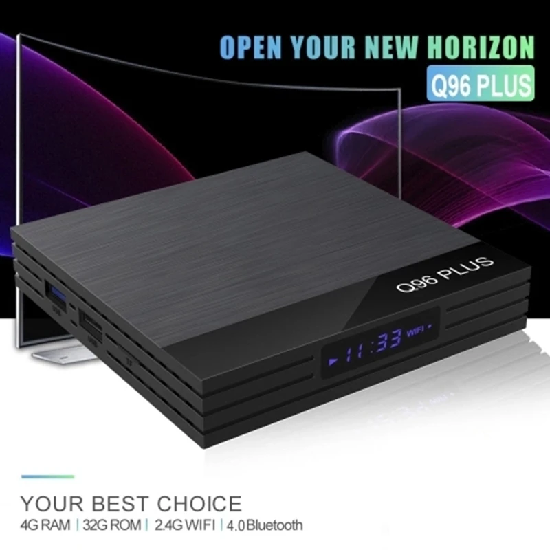 Q96 PLUS Smart Android 8,1 ТВ приставка RK3328 Четырехъядерный 4K 1080P телеприставка VP9 H.265 BT4.0 4 ГБ/32 ГБ Miracast DLNA WiFi LAN HD медиа