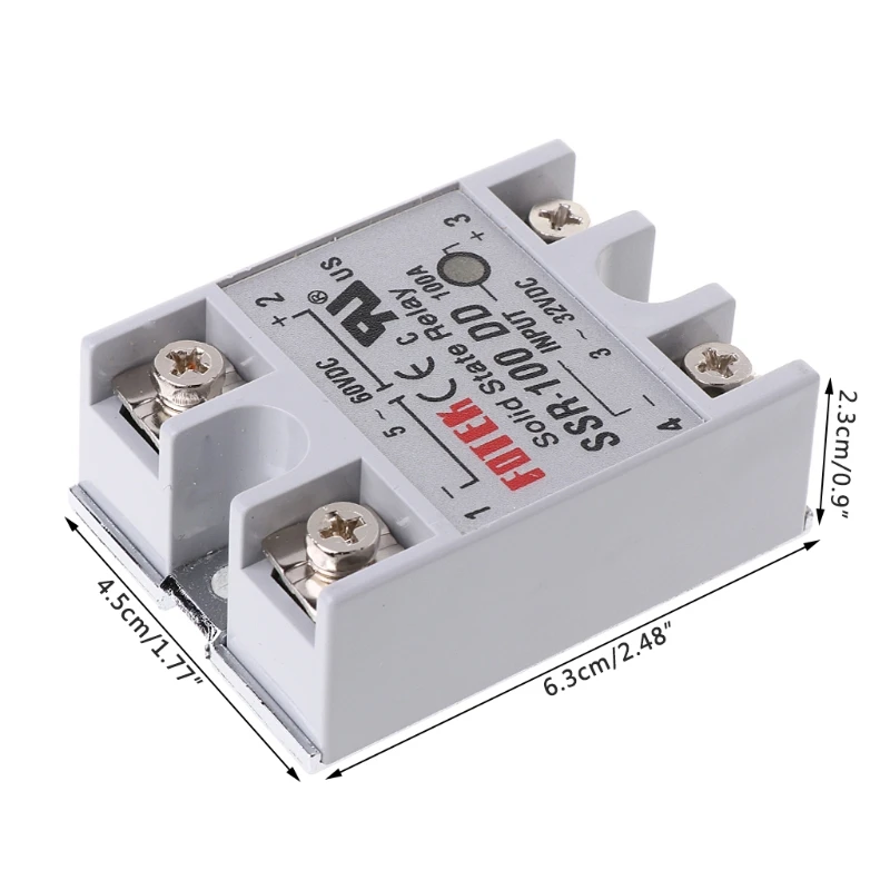 SSR-100 DD твердотельное реле Модуль 100A 3-32 В постоянного тока Вход 5-60V DC Выход реле
