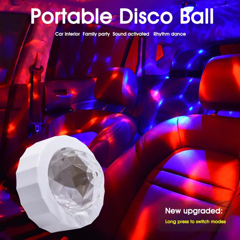 

Party Colorful Light Sound Activated Rotating Disco Ball DJ Rechargeable Disco Lights LED Stage Lights For Car Bar Club Wedding