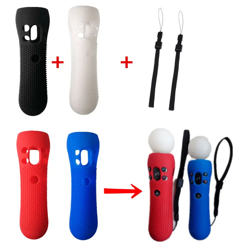 

Soft Silicone Anti-slip Protective Cover Skin For PS3 PS4 VR Move Silicone Case For Sony PlayStation 3 PS3 Move Motion Controlle